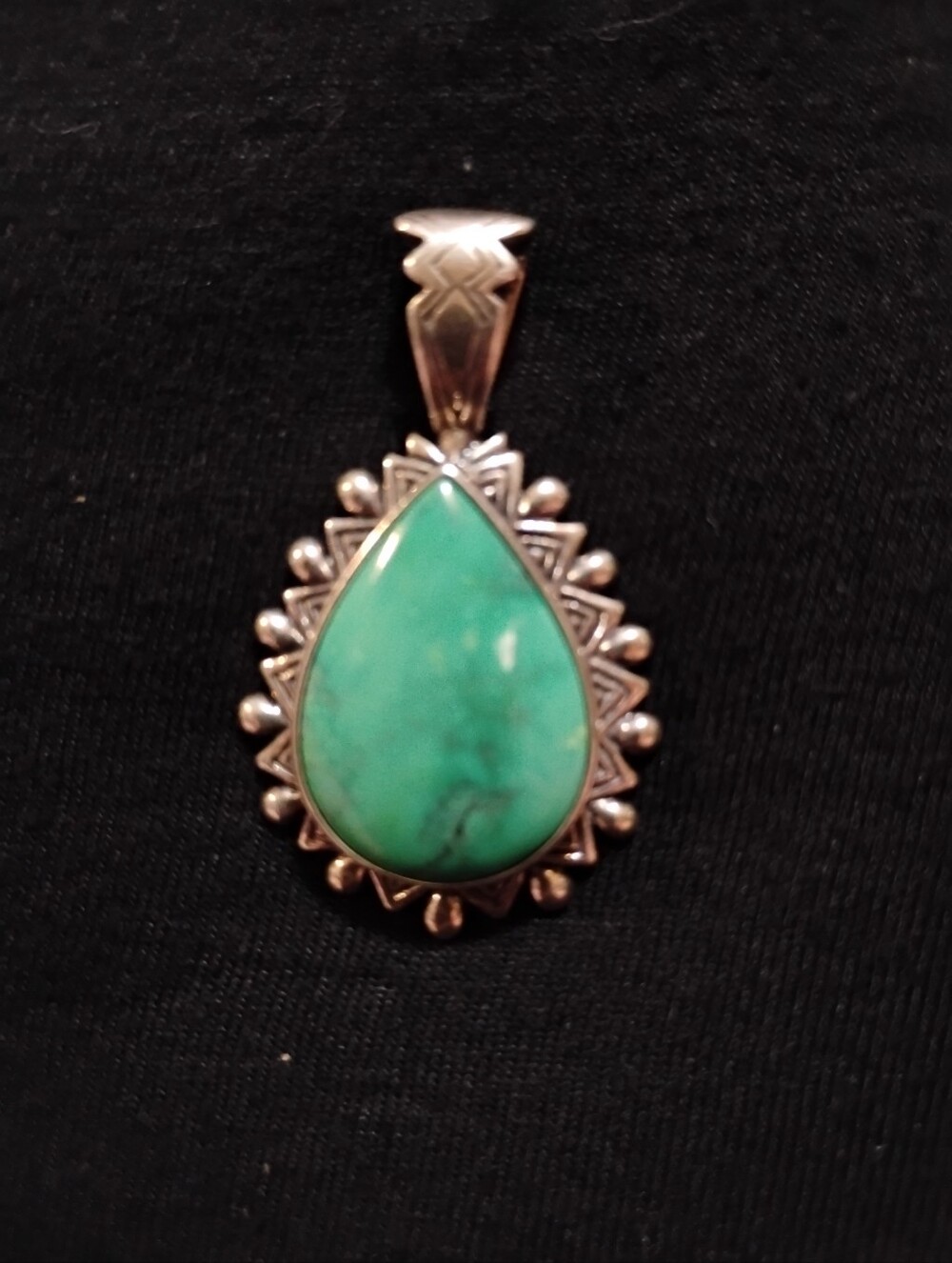 925 Carolyn Pollack Turquoise Teardrop Pendant Necklace